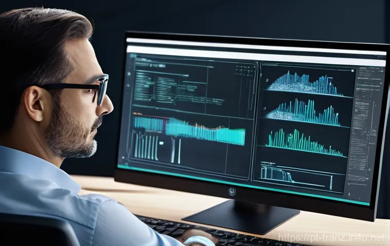 번역사 필수 기술과 능력 - **Prompt:** A female translator in her late 30s, dressed in smart business casual attire, is seated ...